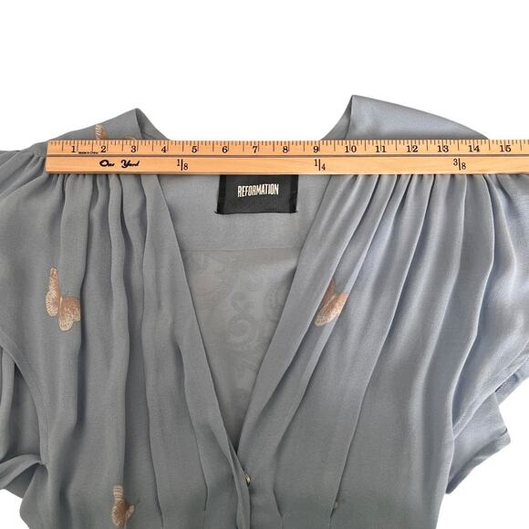 Reformation Sandra Kuren Crane Butterfly Print Maxi Dress Size S - Picture 11 of 16